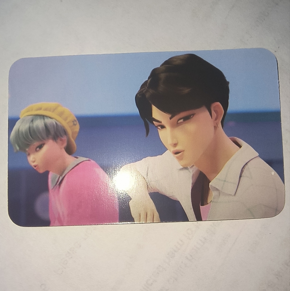 K-Pop Idol Card — Pink & Blue Animated Design Kpop Demon Hunters